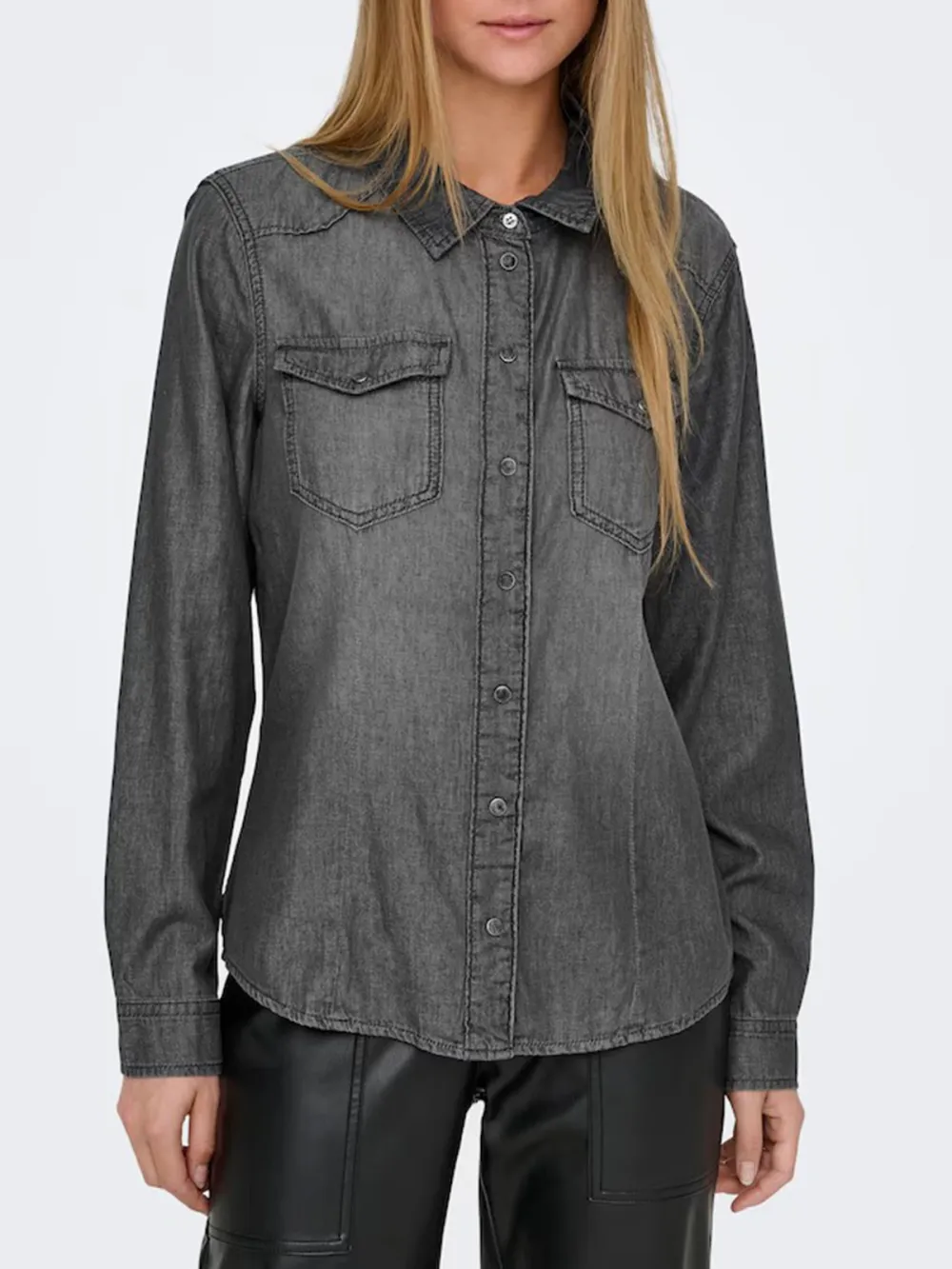 Breast Pocket Casual Style Blouses