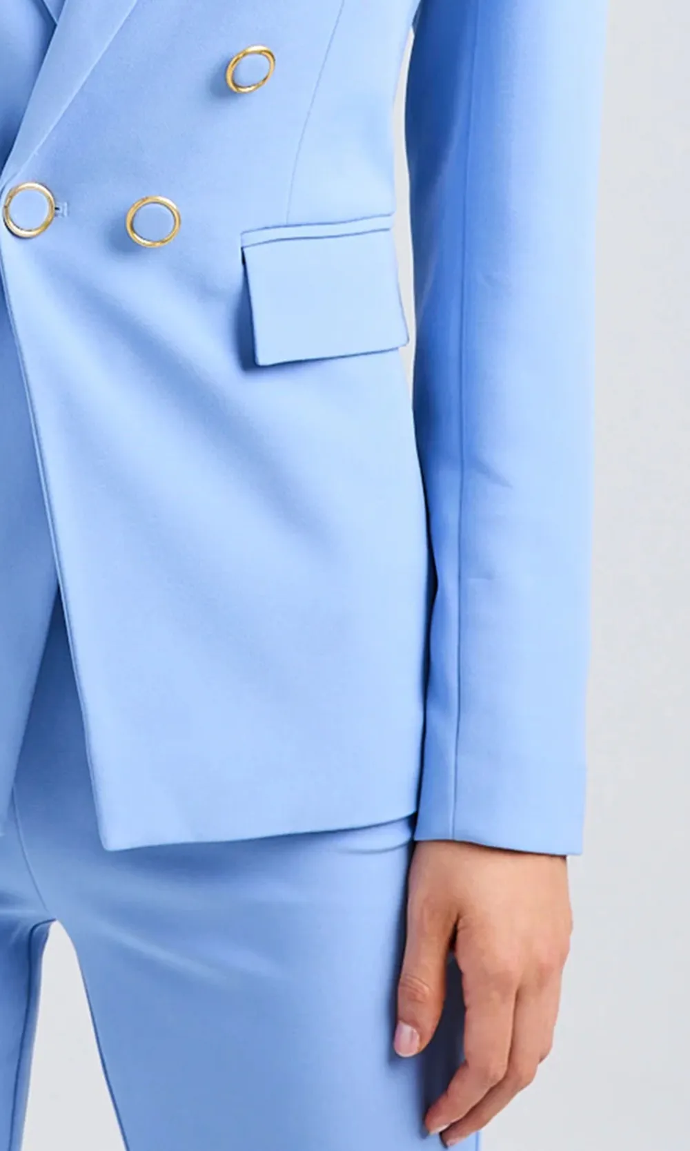 Light Blue Crepe Blazer