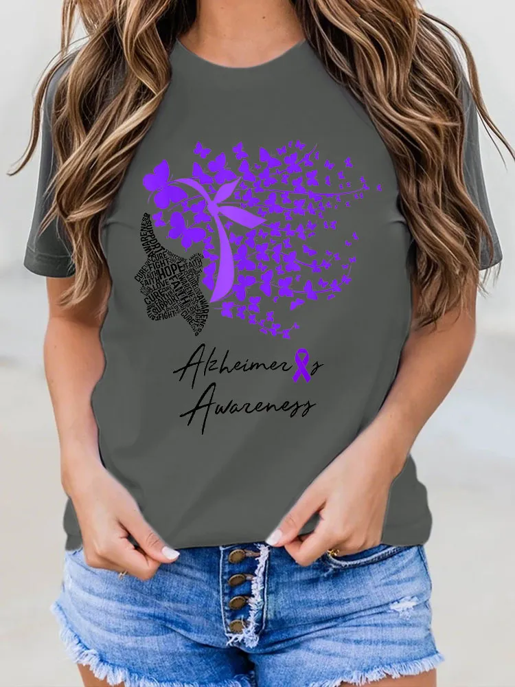 Women's Alzheimer's Awareness Print T-Shirt