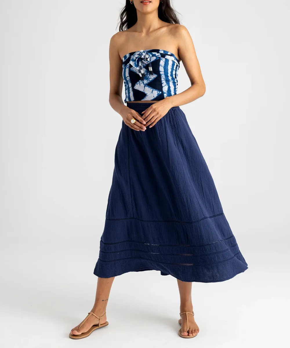 Indigo Print Casual Style Wrap