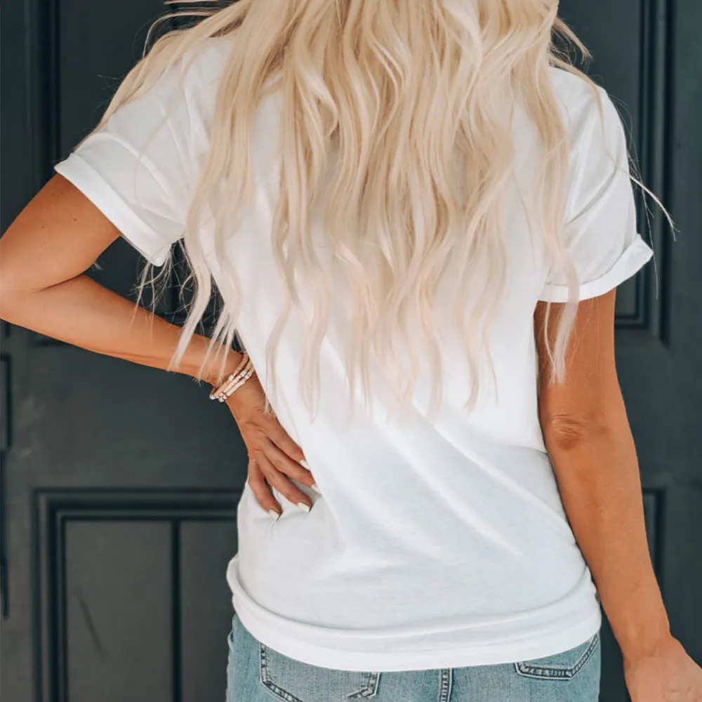 T-shirt Happy Easter Women Printed Round Neck Short Sleeve