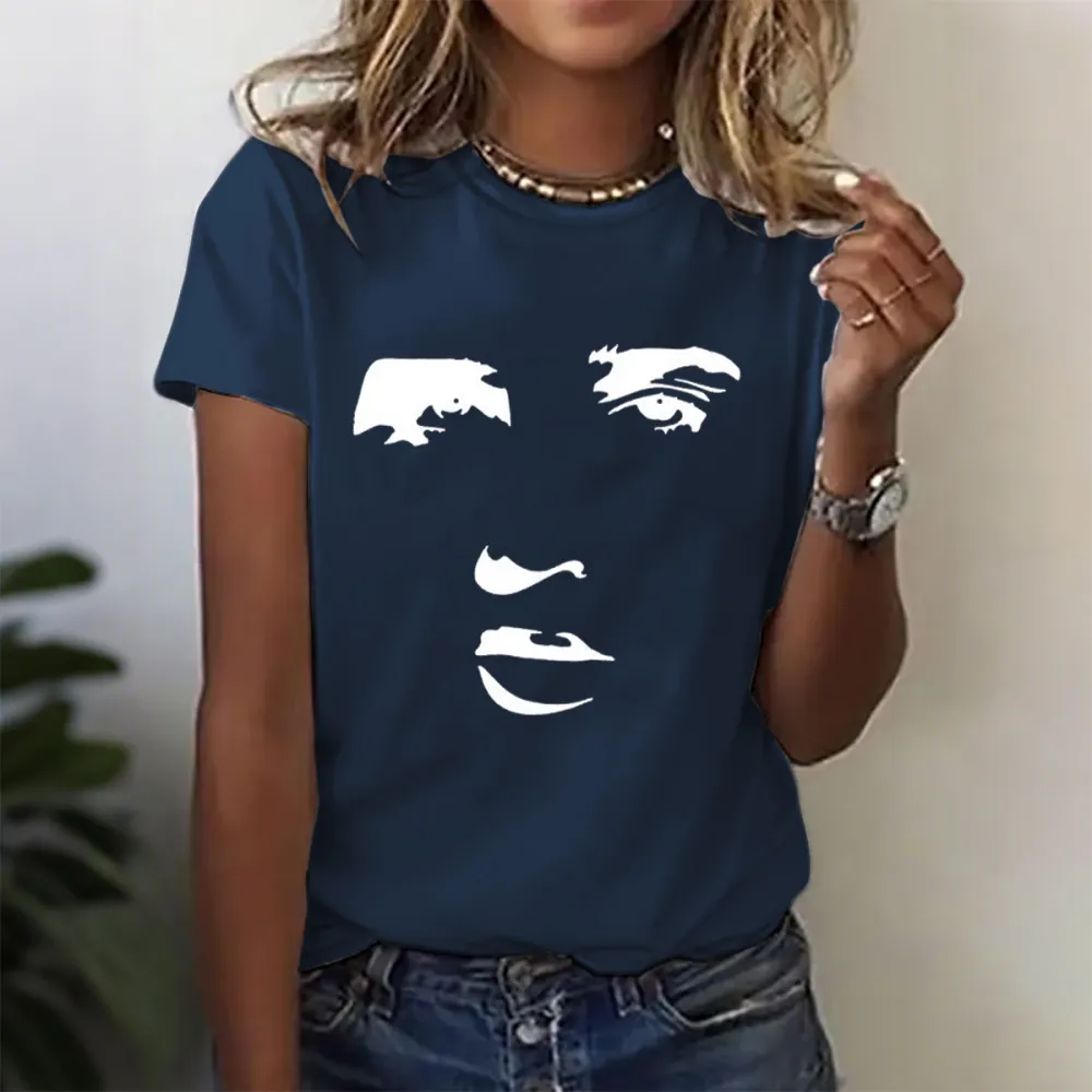 Women's Character Part Print Short Sleeve Round Neck Cotton T-Shirt