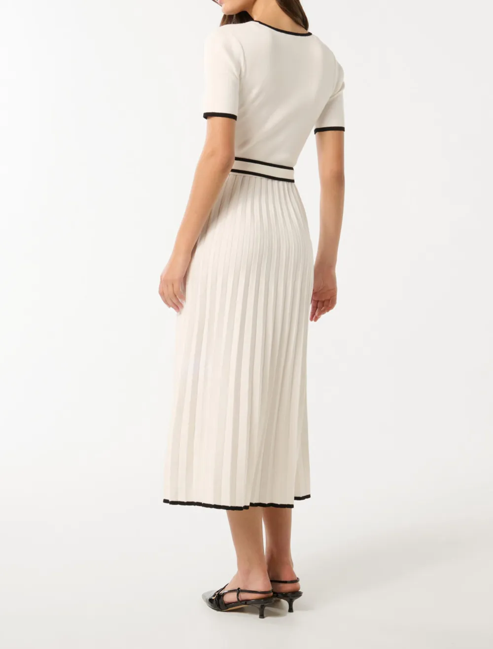 Tipped A Line Midi Dress