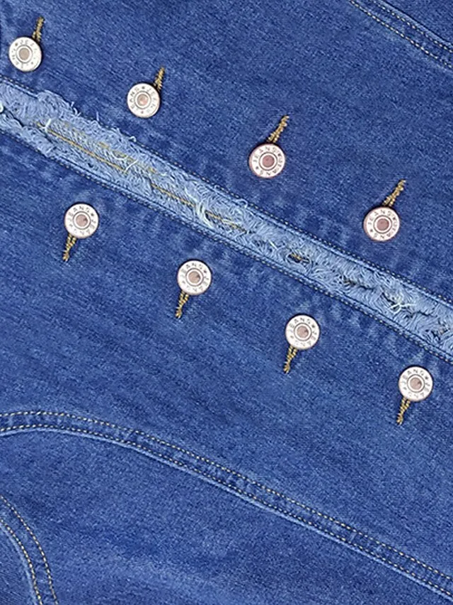 Women's Denim Jacket Outdoor clothing Button Plain Comfortable Streetwear Regular Fit Outerwear Long Sleeve Spring Blue S