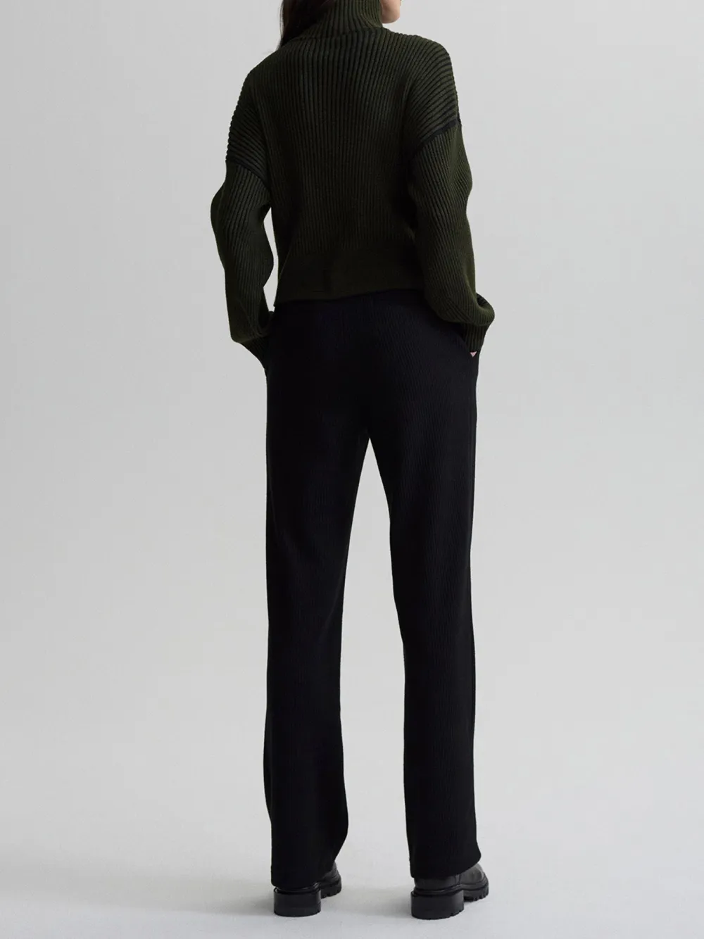 Zip-Through Rib Knit