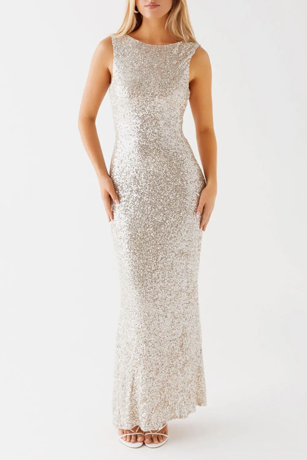 Starry Night Sequin Maxi Dress - Ivory