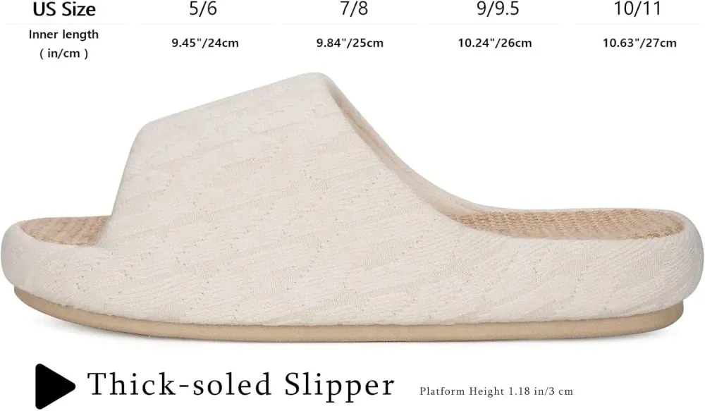 Slippers for Women Memory Foam Open Toe House Slippers Cute Comfy Bedroom Slides Slip on Slippers for Summer Indoor