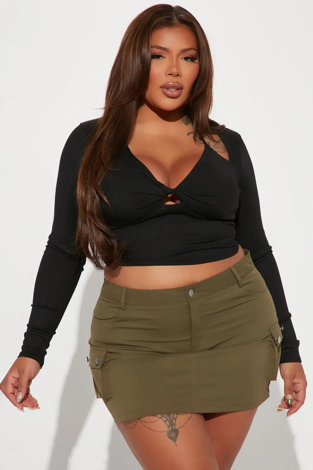 Kristen Knot Front Top - Black