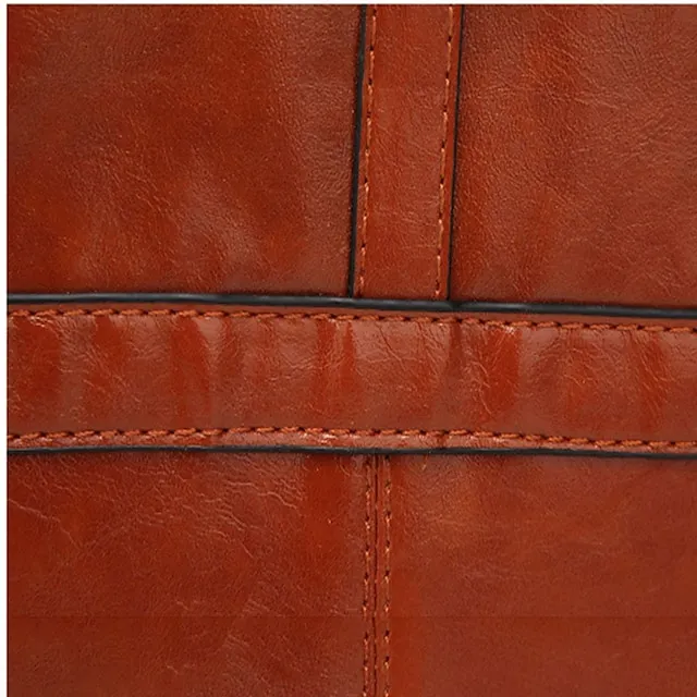 Women's Handbag Crossbody Bag Tote PU Leather Outdoor Office Shopping Zipper Large Capacity Solid Color Orange