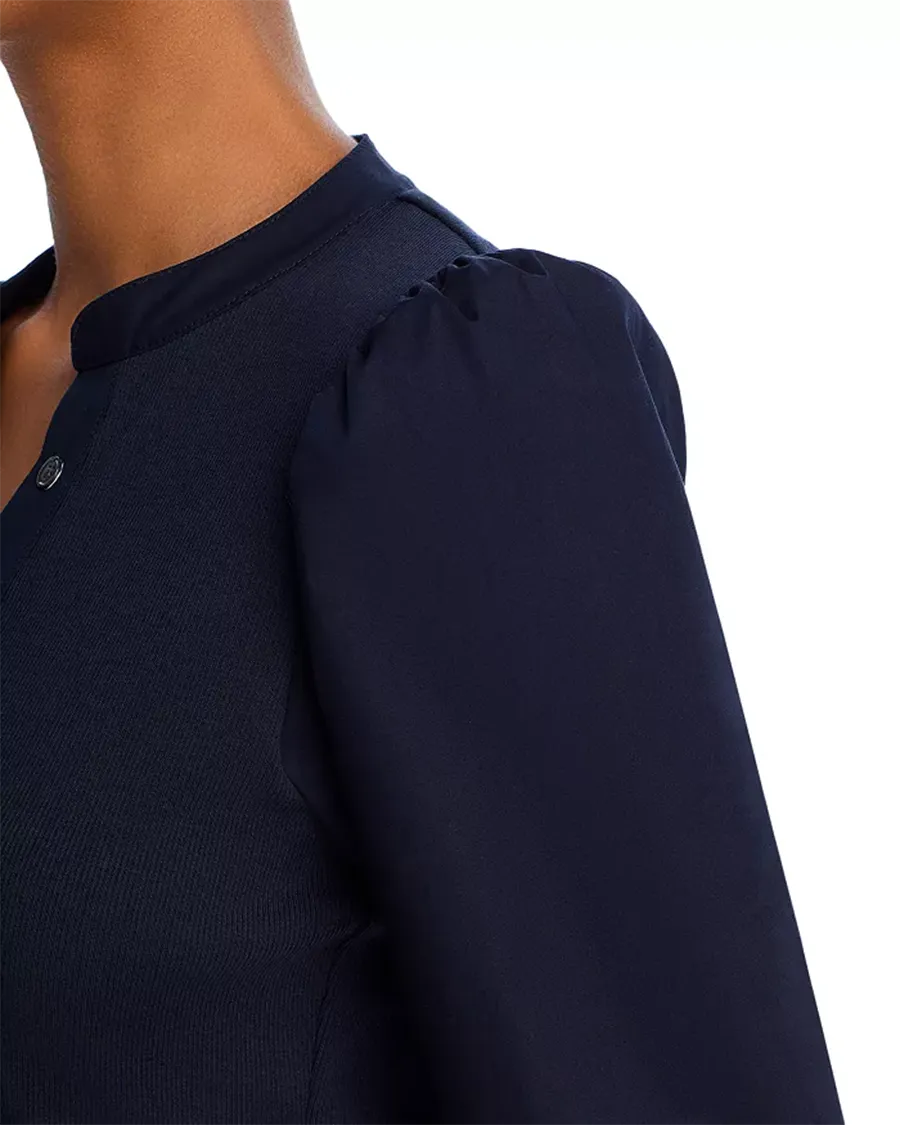 V-Neck Button Front Top