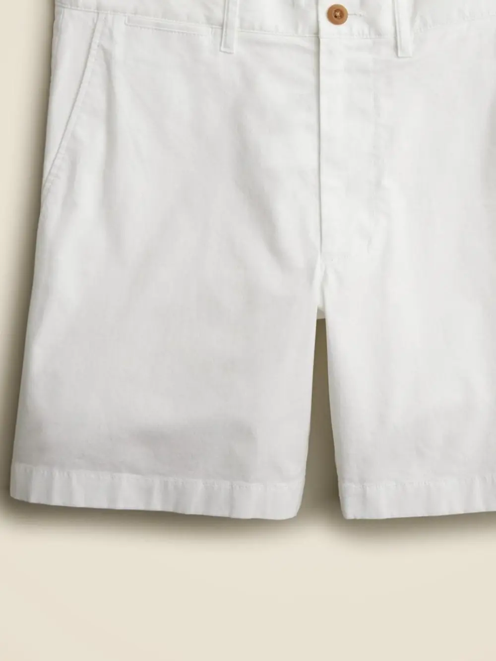 White Twill Fabric Shorts
