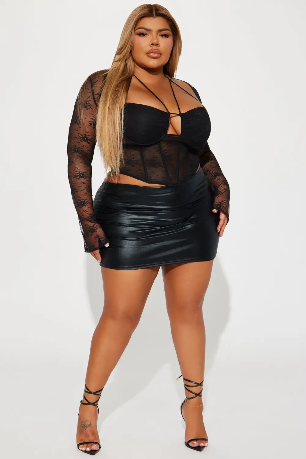 Layla Lace Corset Top - Black