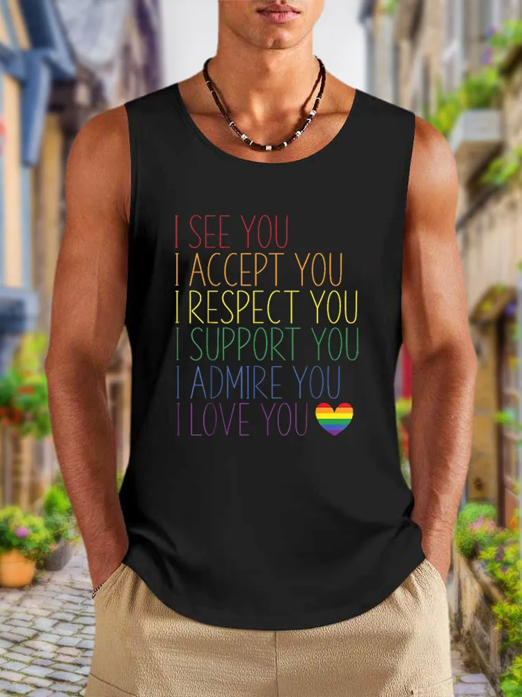 Men'S Vests I See Accept Respect Support Admire Love You LGBTQ Pride