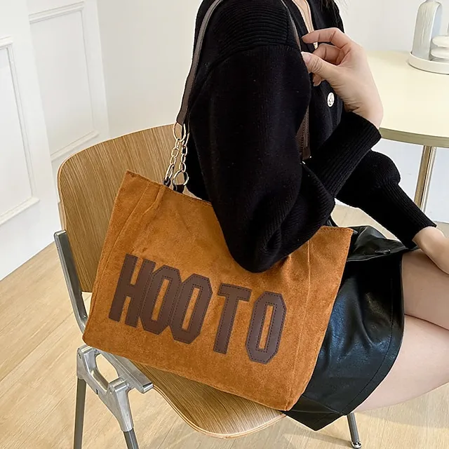 Women's Tote Shoulder Bag Bucket Bag PU Leather Outdoor Daily Holiday Zipper Large Capacity Lightweight Durable Solid Color Letter dark brown Black Brown