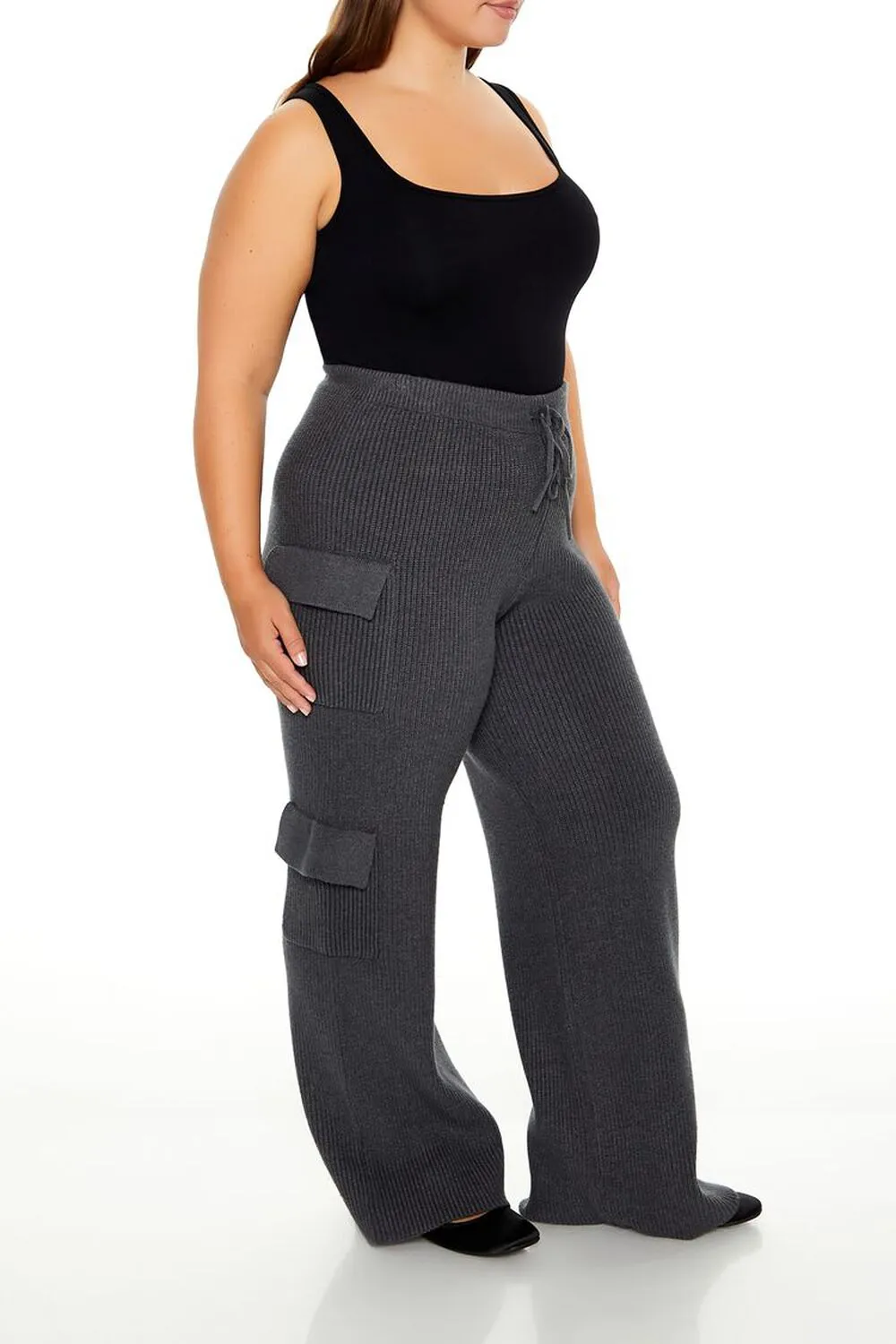 Plus Size Sweater-Knit Cargo Pants