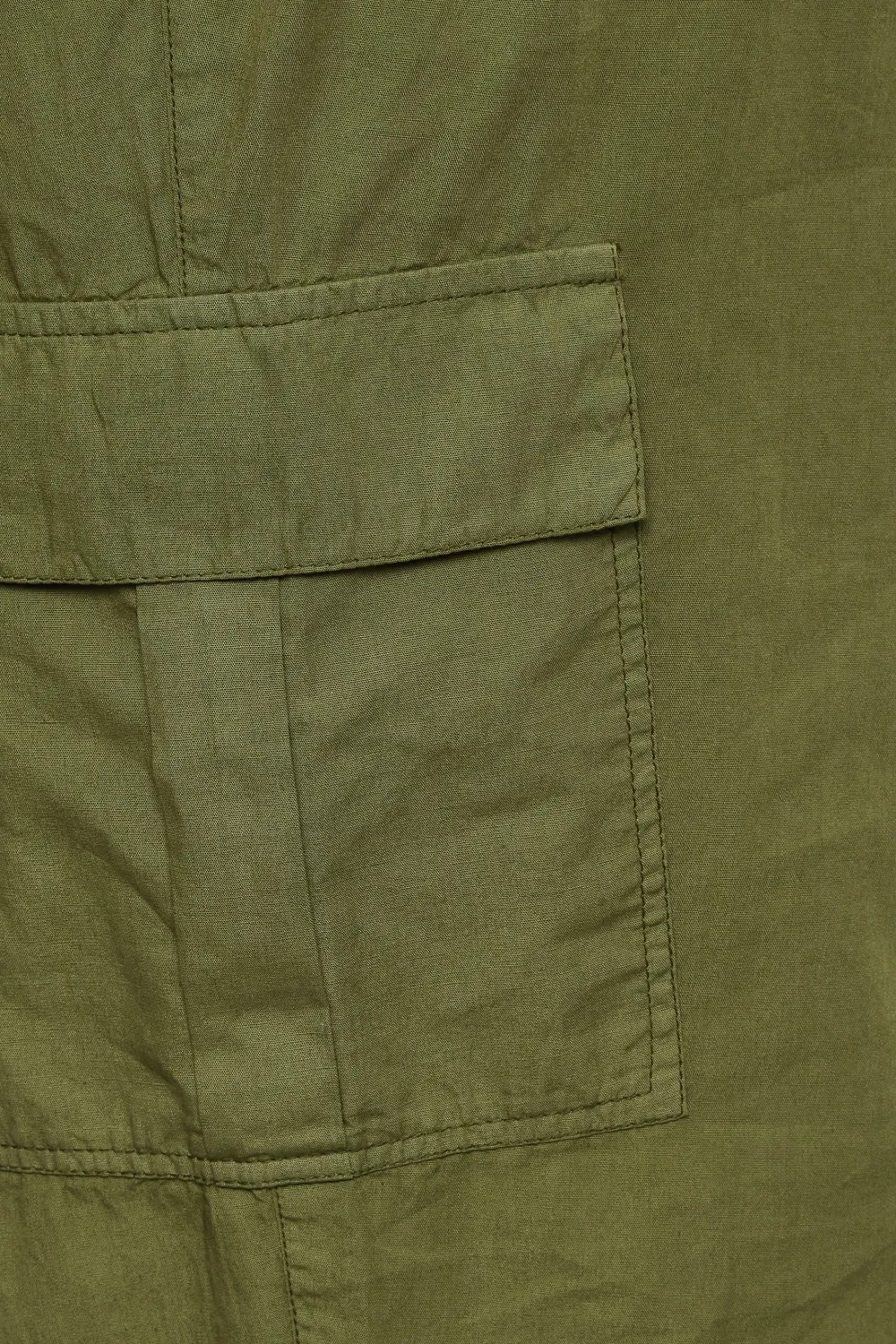 YOURS Curve Khaki Green Cropped Cargo Trousers