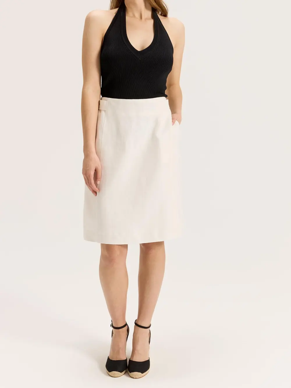 Sexy Black V Neck Knit Top