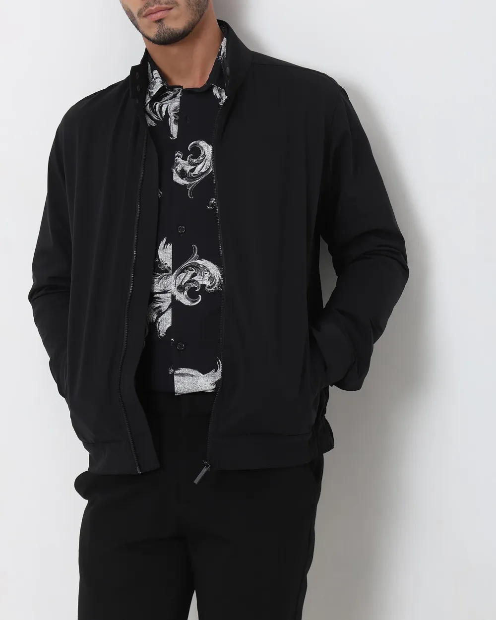 Versatile Comfortable Slim-Fit Black Jacket