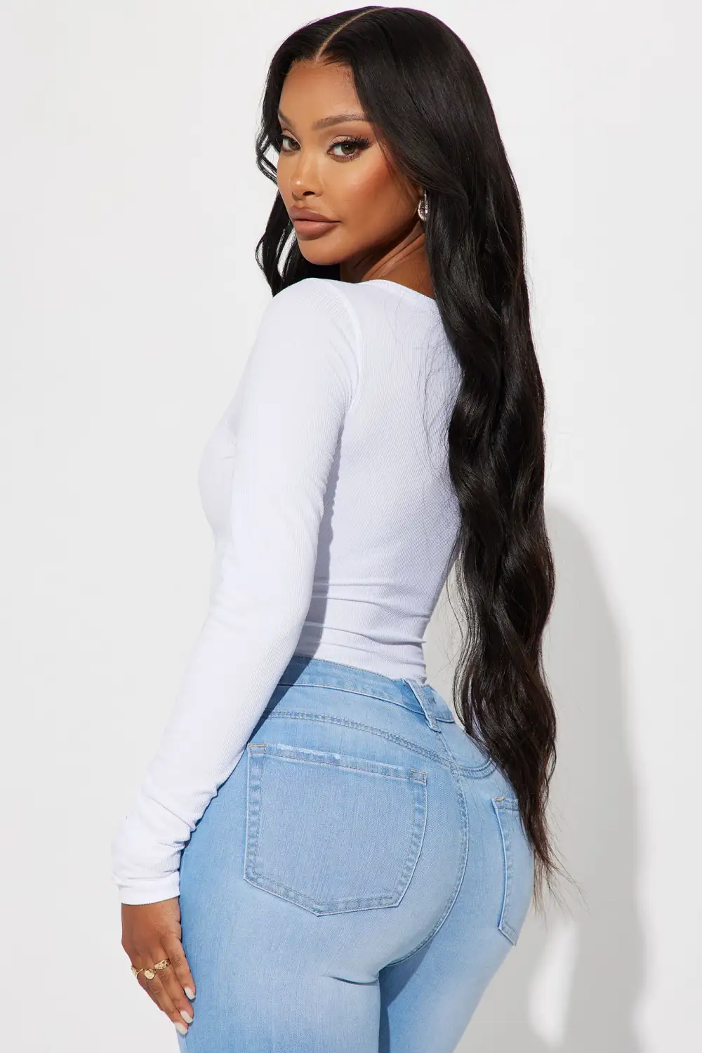 Tiff Rhinestone Bodysuit - White