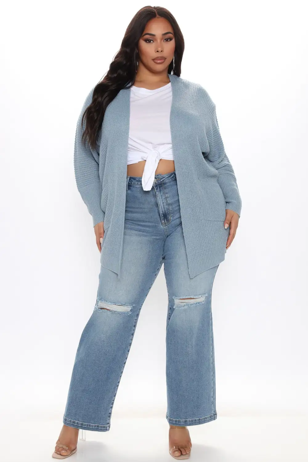 Reserved For You Cardigan - Dusty Blue