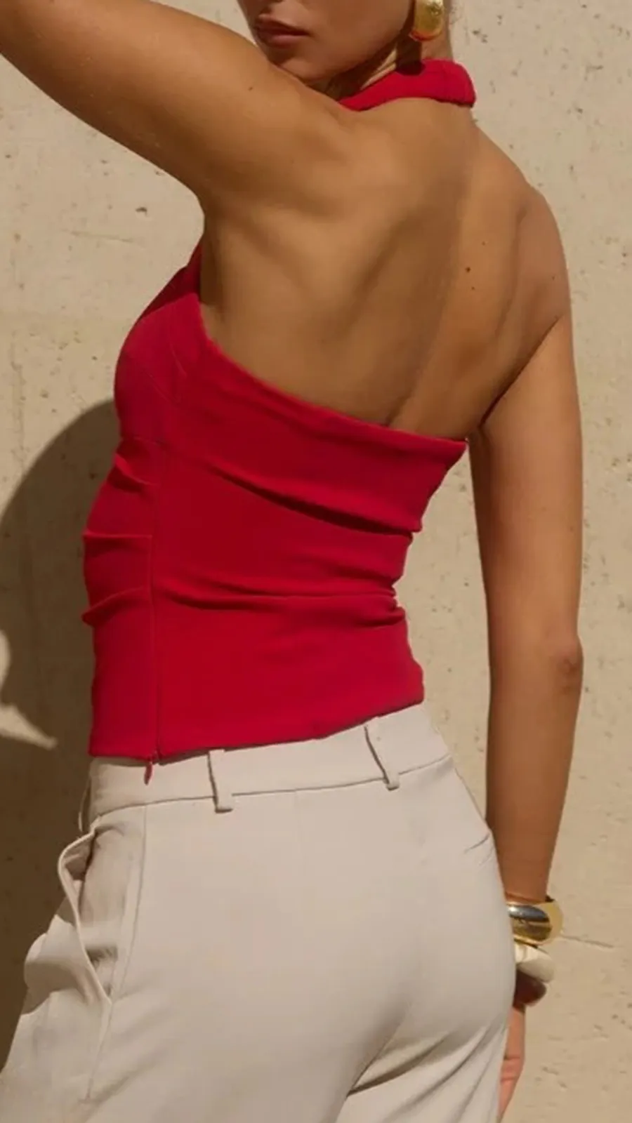Sexy Cherry Red Halter Top