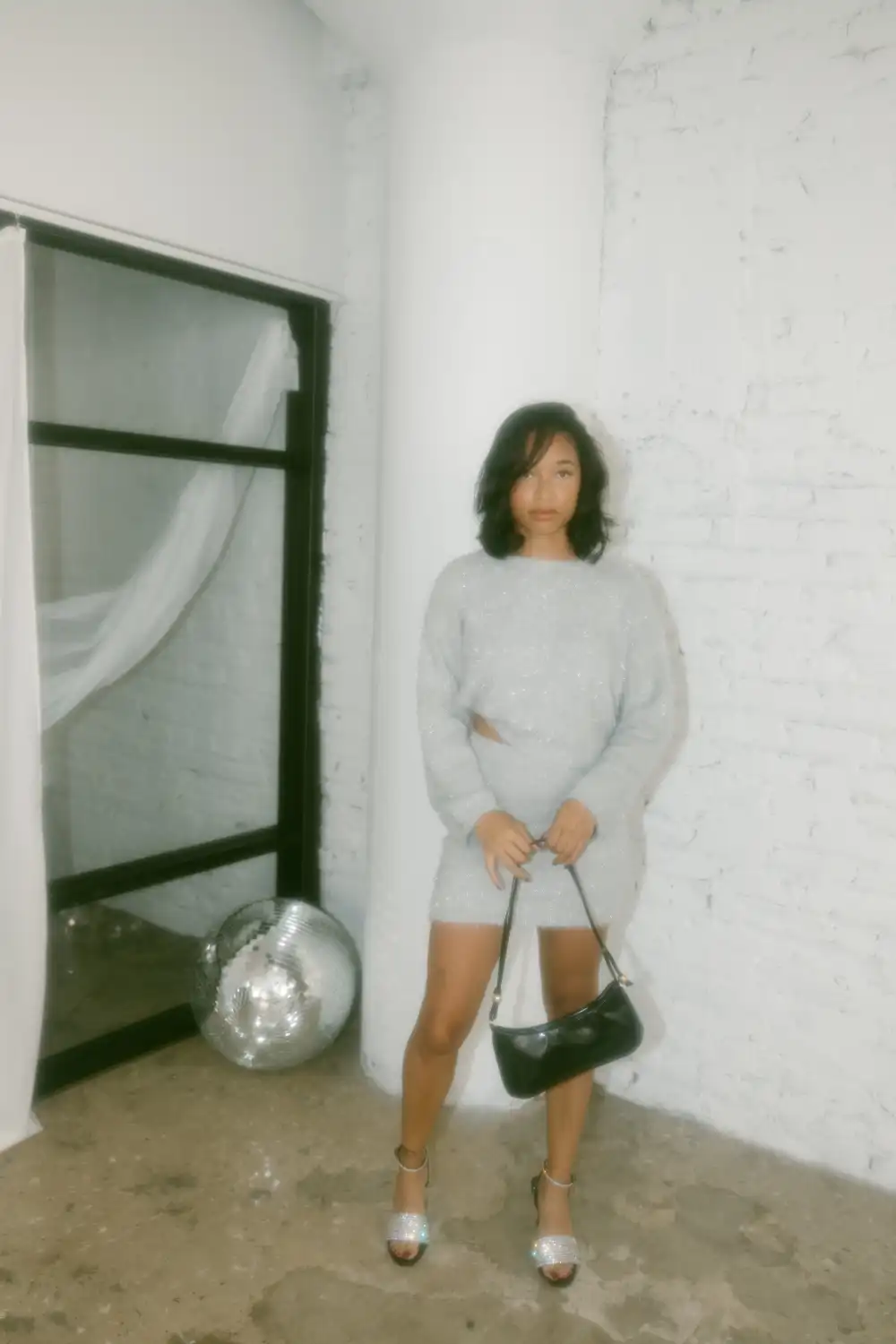 Metallic Fuzzy Sweater