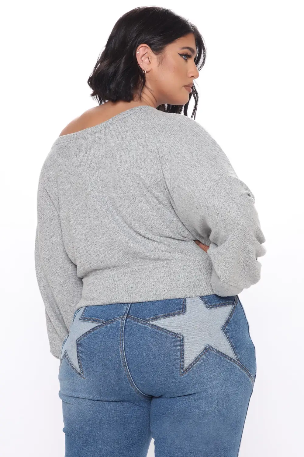 Weekend Comfort Off Shoulder Top - Heather Grey