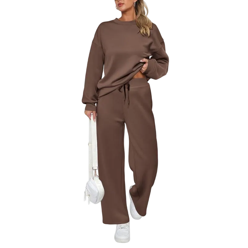 Women's long-sleeved pullover and trousers loungewear set