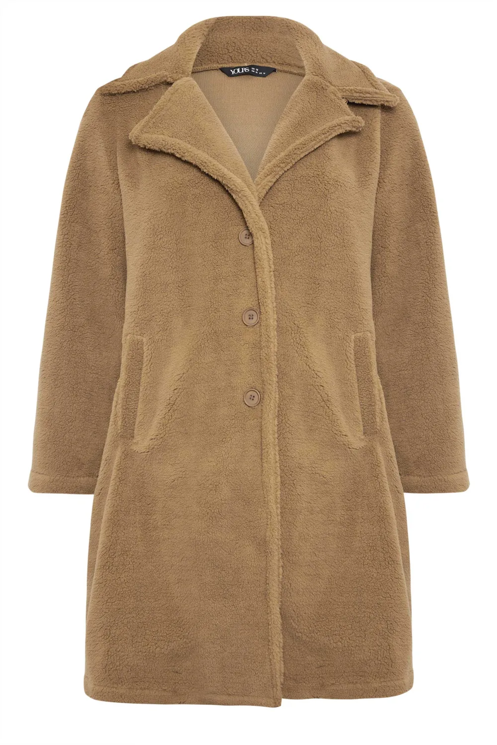 YOURS Curve Grey Faux Fur Coat