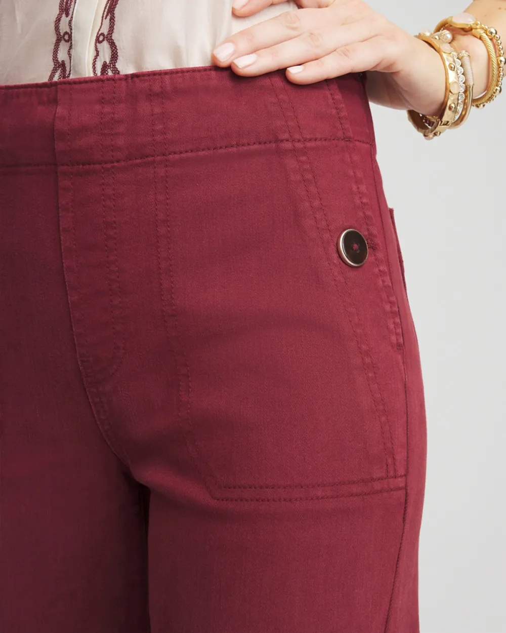 Maroon Flared Corduroy Jeans