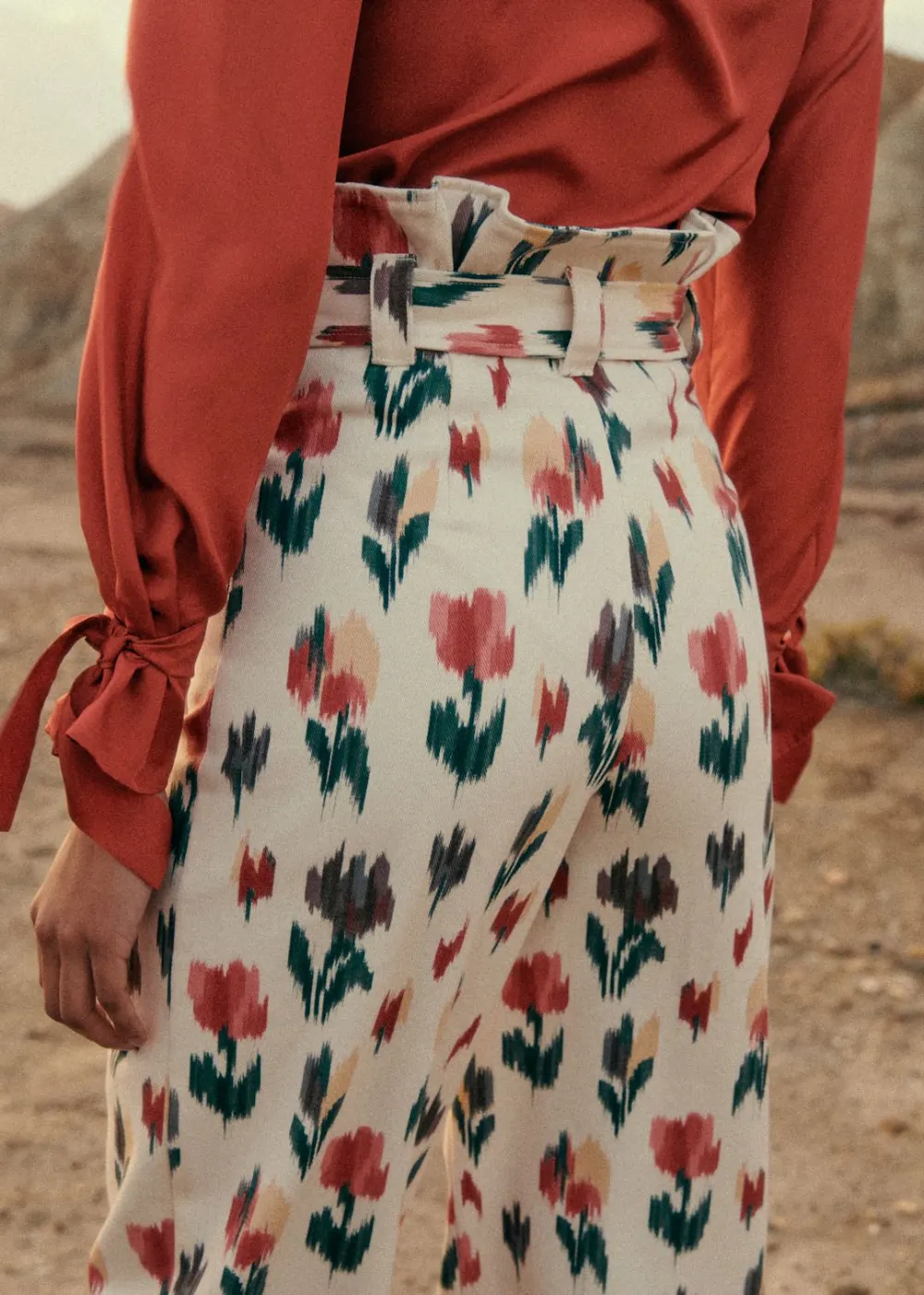 High Waist Ruffled Trousers