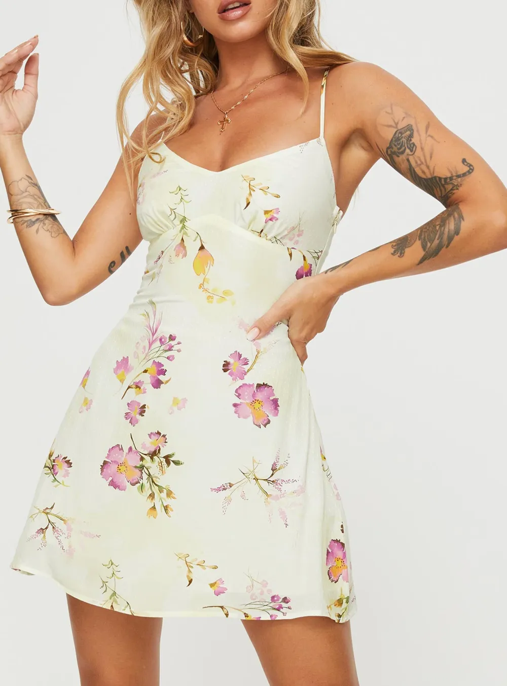 Floral Print Spaghetti Strap Mini Dress