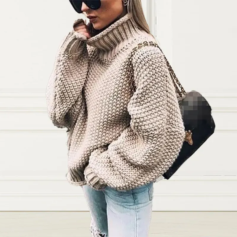 Fashion High Neck Loose Knit
