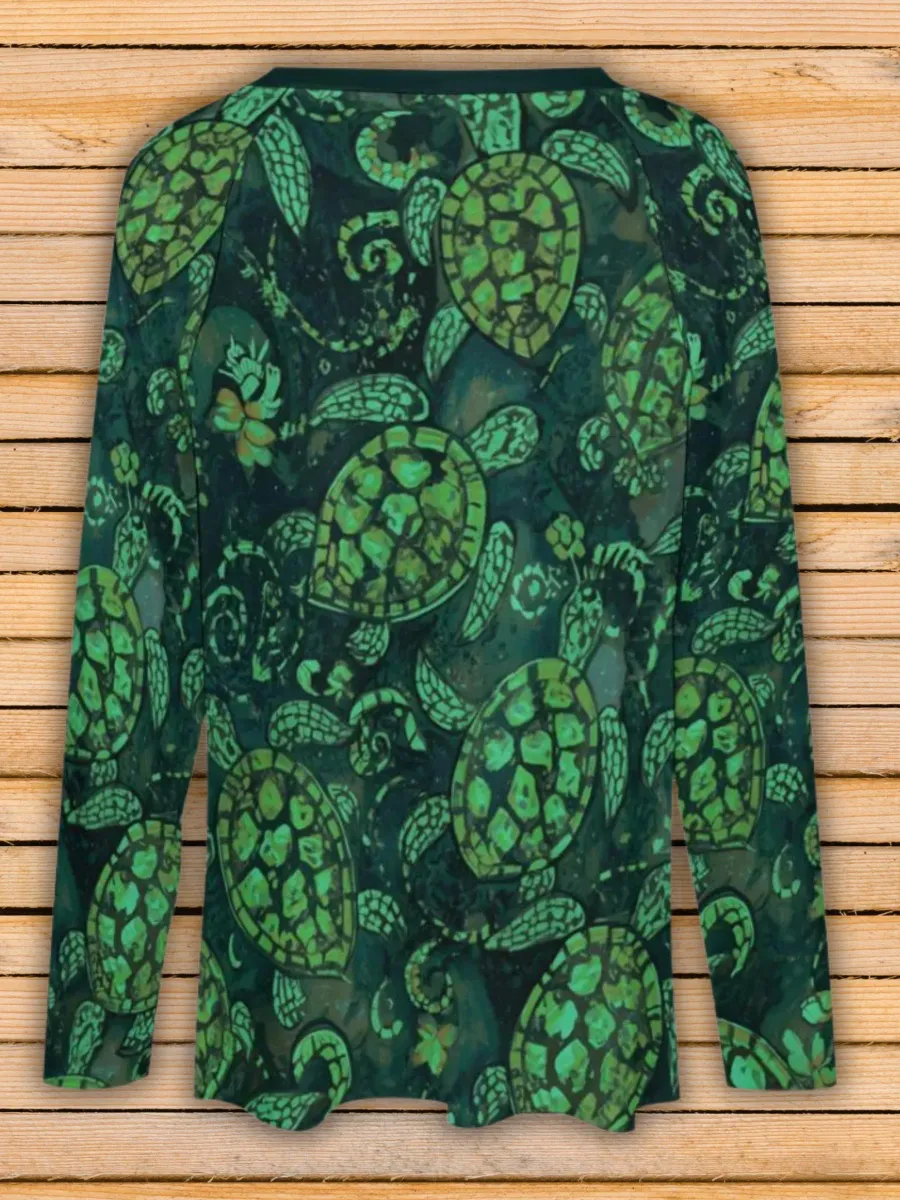 Marine Turtle Print Top