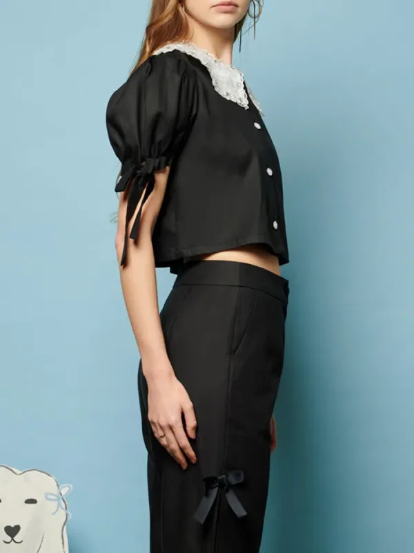 Daily Bow Short Sleeve Top