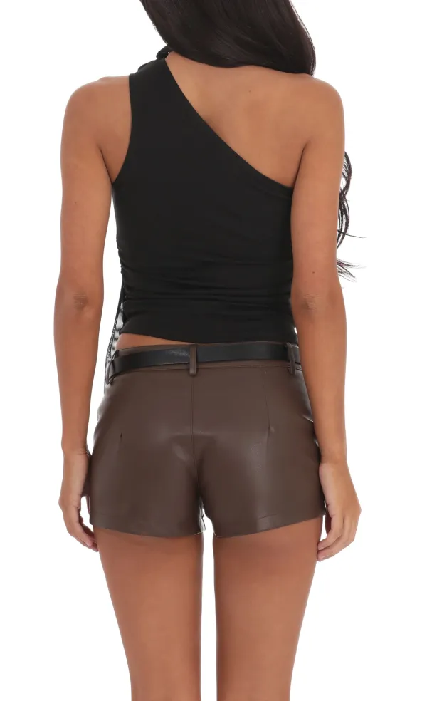 Scarf Halter Top in Black