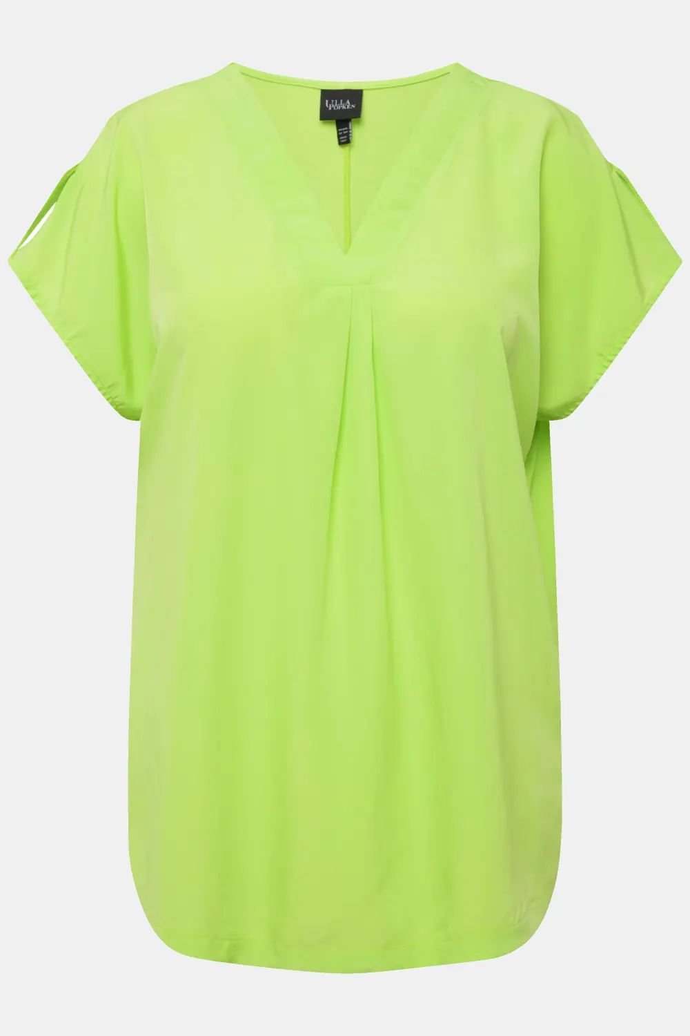 Blush Oversized V-Ausschnitt, Zierfalten Halbarm