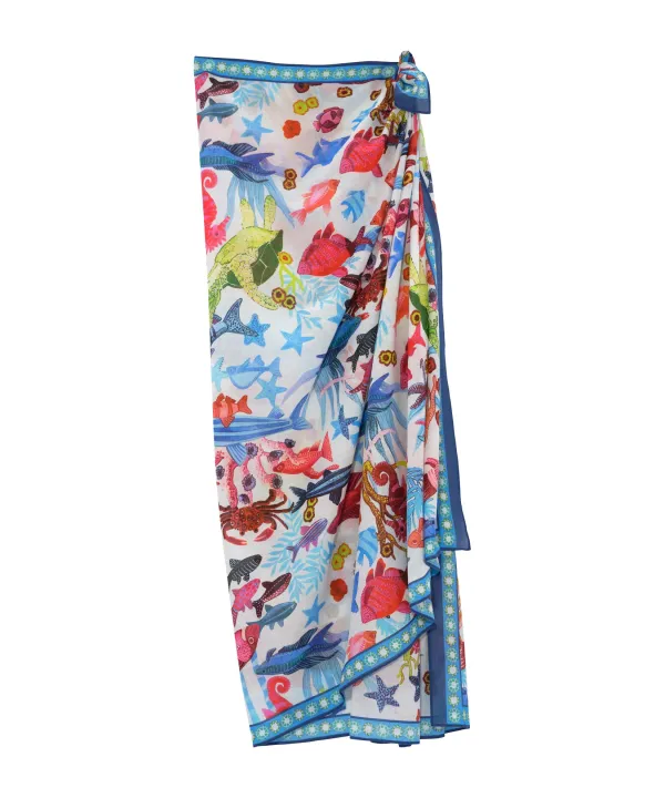 Cream Casual Style Underwater Seas  Wrap