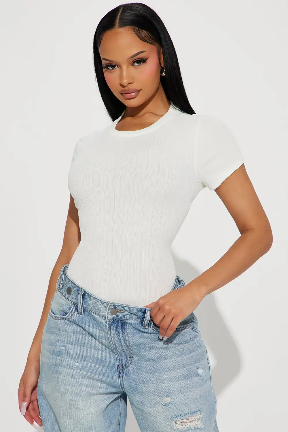 Do It Better Ribbed Bodysuit - Off White