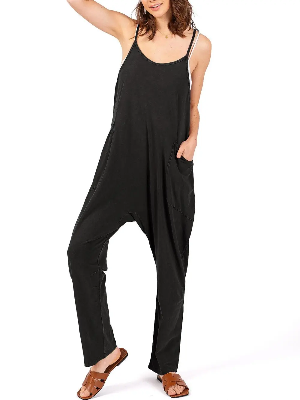 Straight Leg Sleeveless Jumpsuit