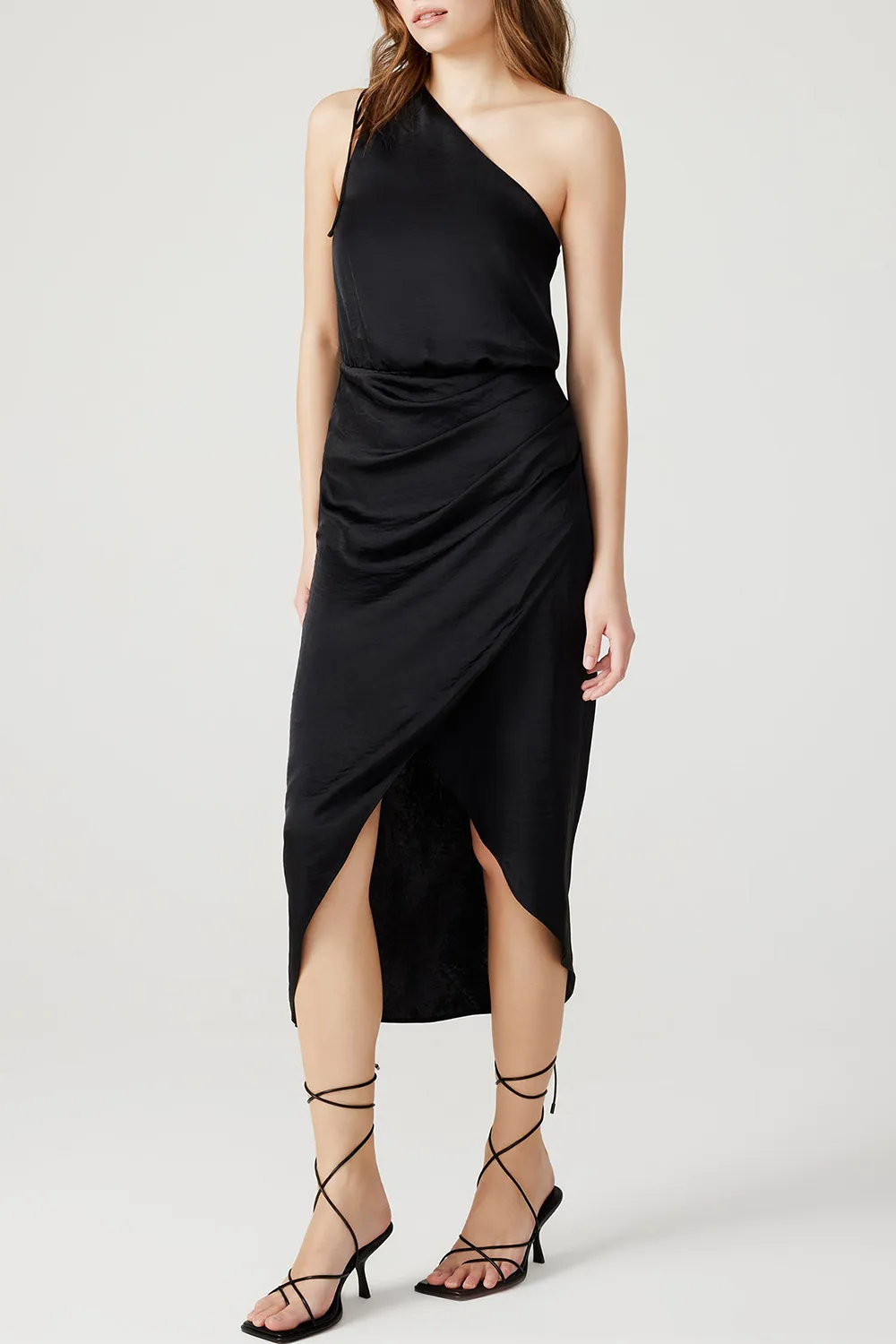 ONE SHOULDER DRESS BLACK