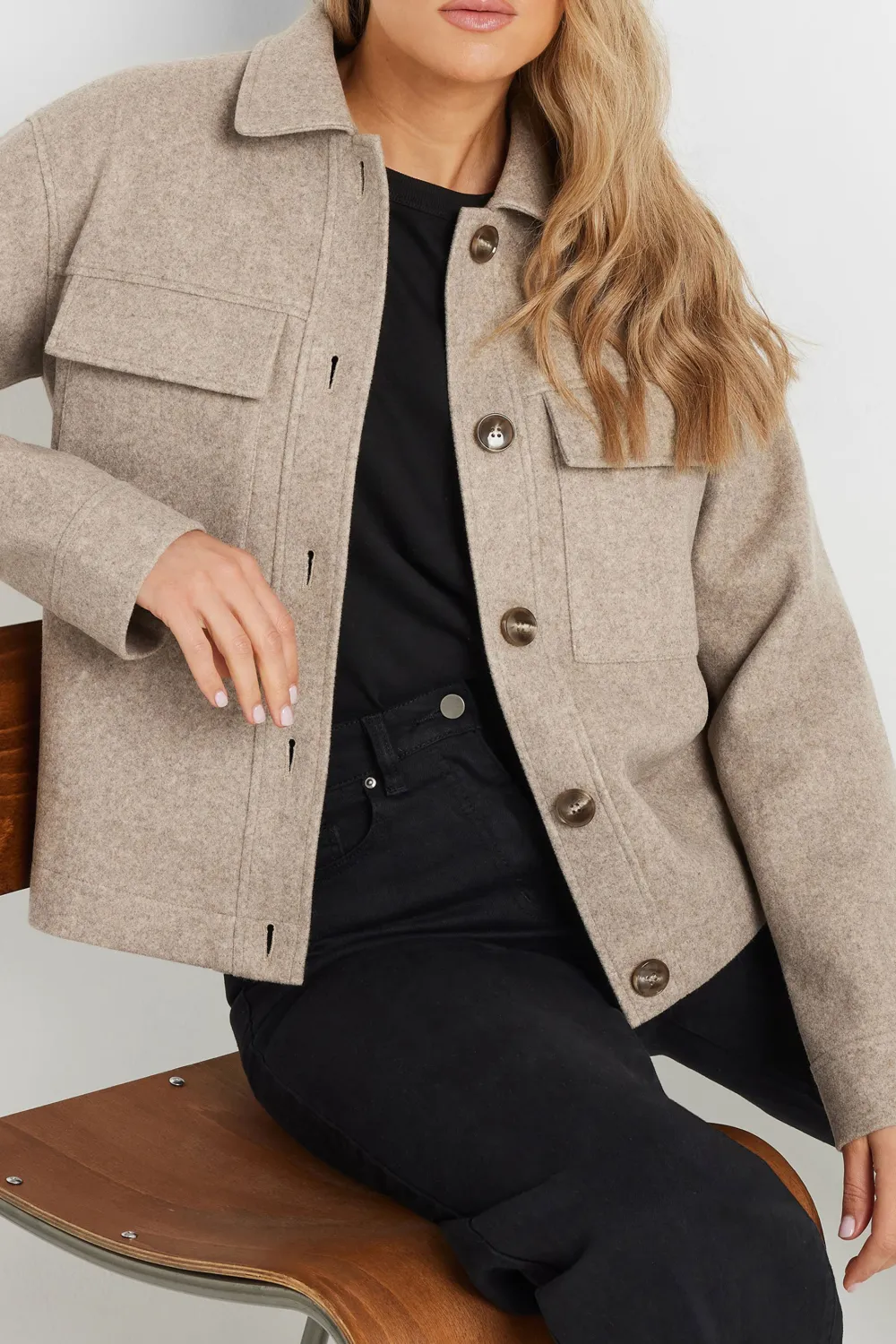 Casual Style Beige Brown Soft Touch Jacket