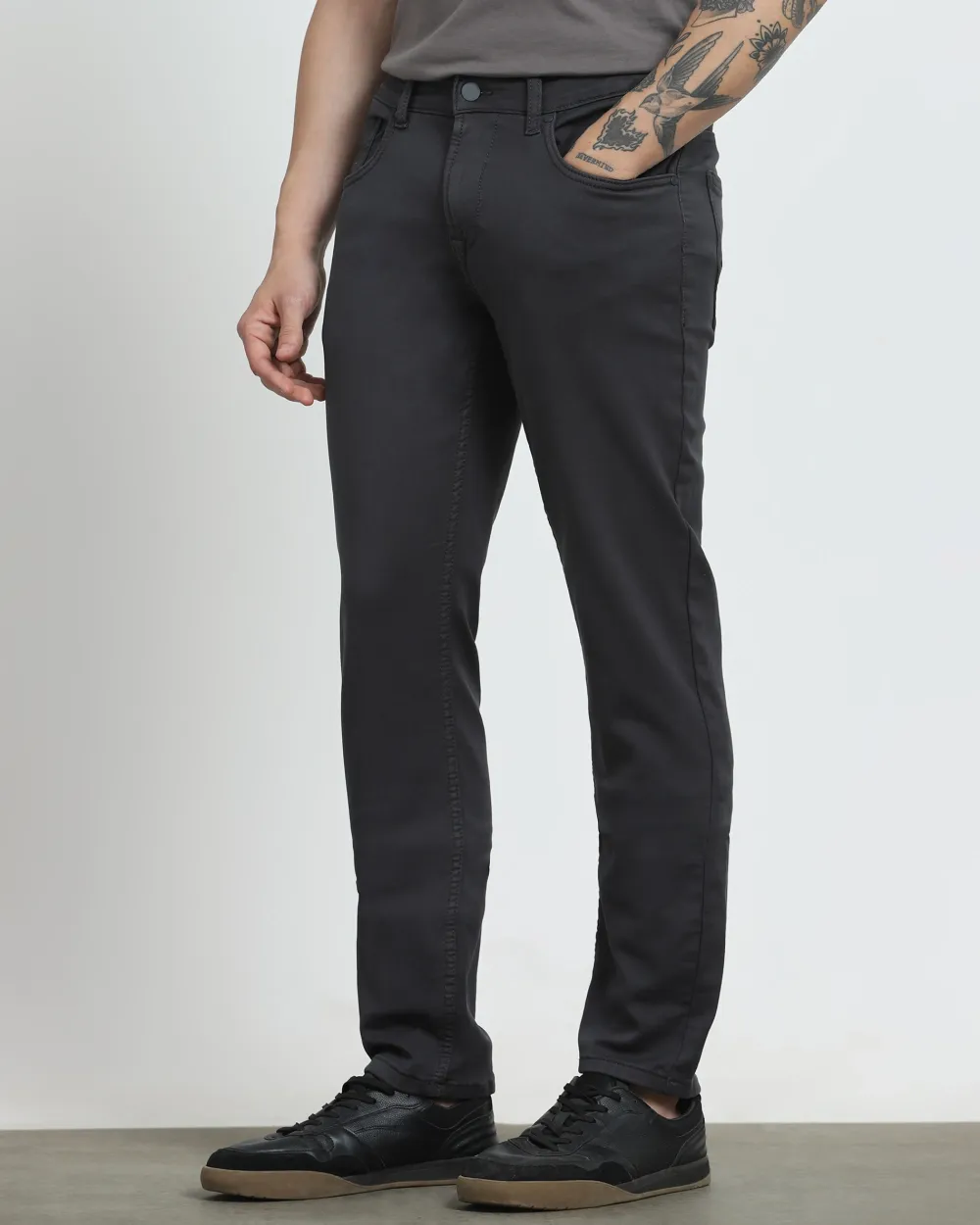 Classic Comfortable Straight Grey Jeans