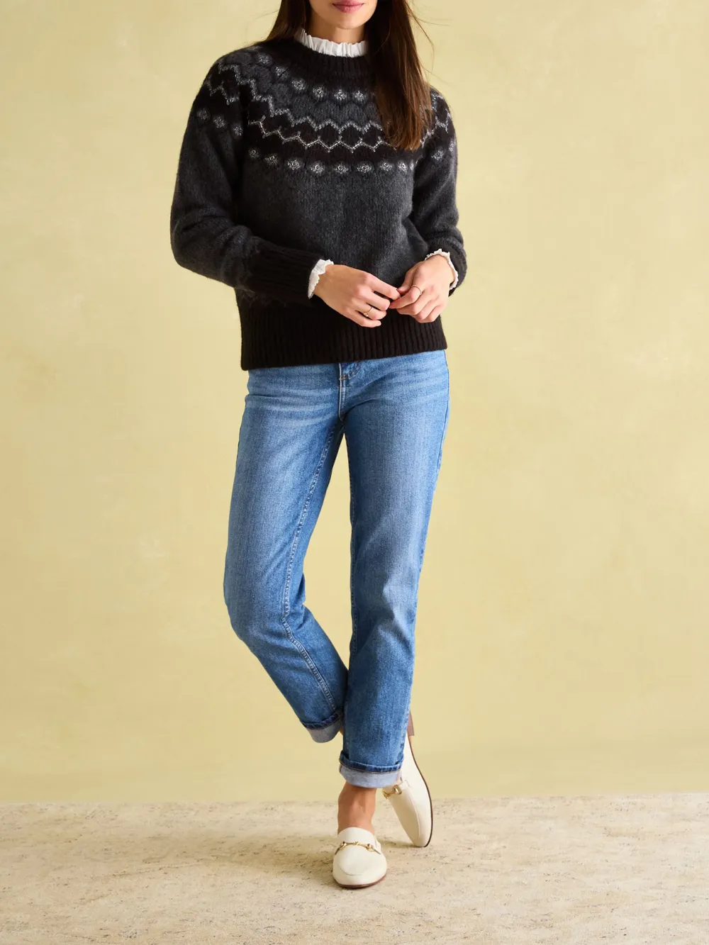 Charcoal Grey Fairisle Pattern Jumper