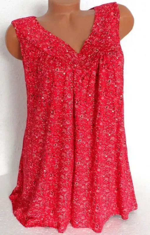 Plus Size Women Fashion Blouse Casual Loose Floral Printed Tops