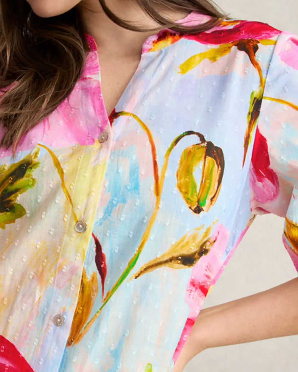 Printed Cotton Shirt Dress