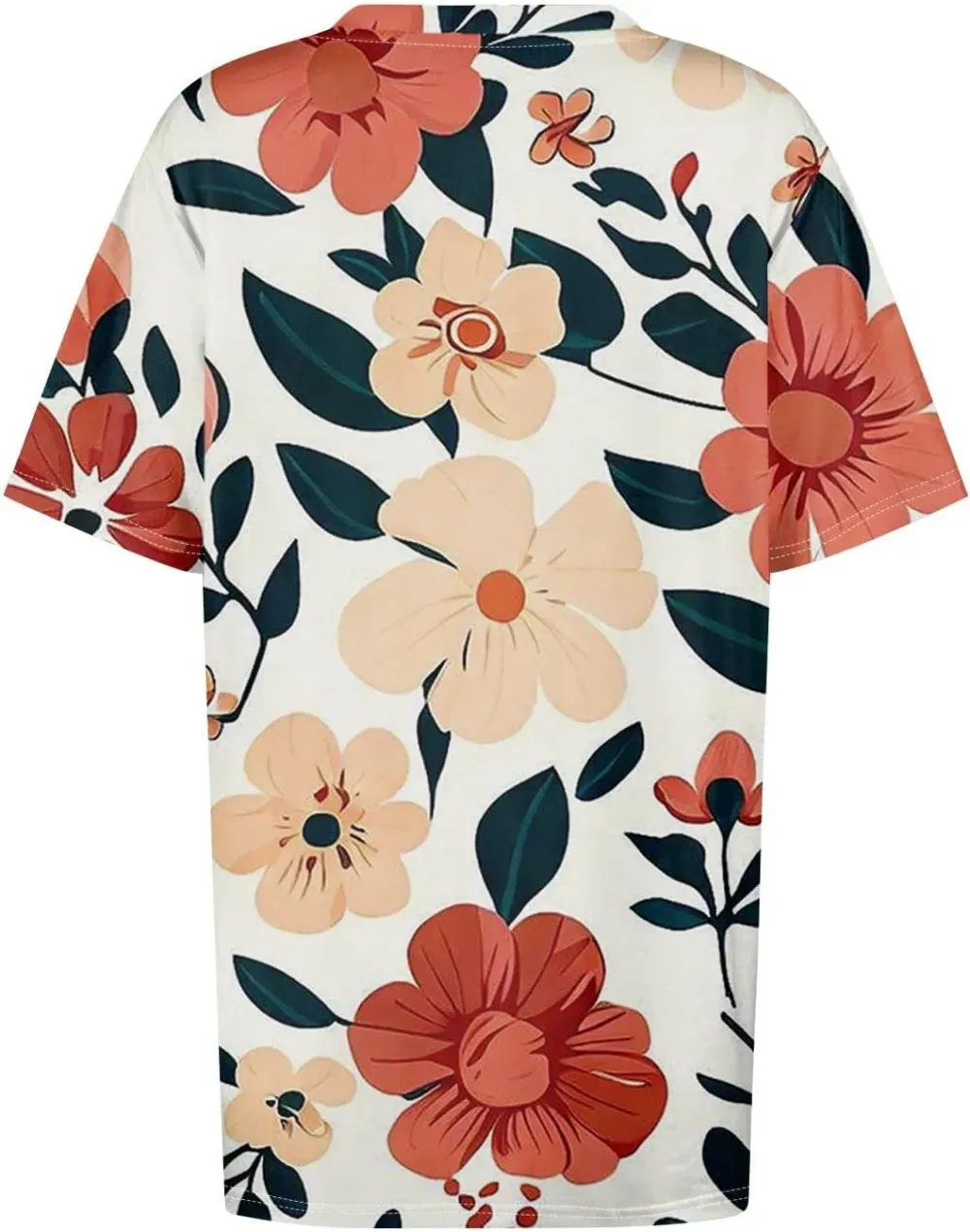 Plus Size Tops for Women Dressy Short Sleeve V Neck Shirts for Women Summer Tops for Women 2024 Floral Print Top