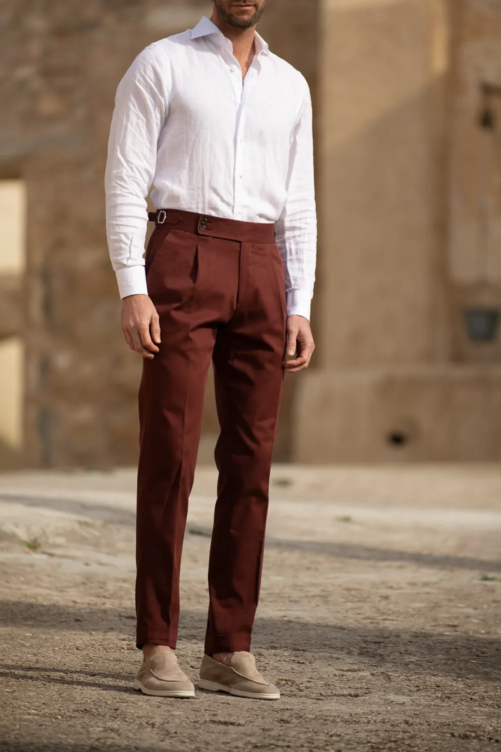 Bordeaux Cotton Trousers