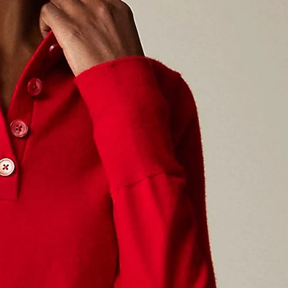 Cashmere-Blend Long-Sleeve Polo Sweaters