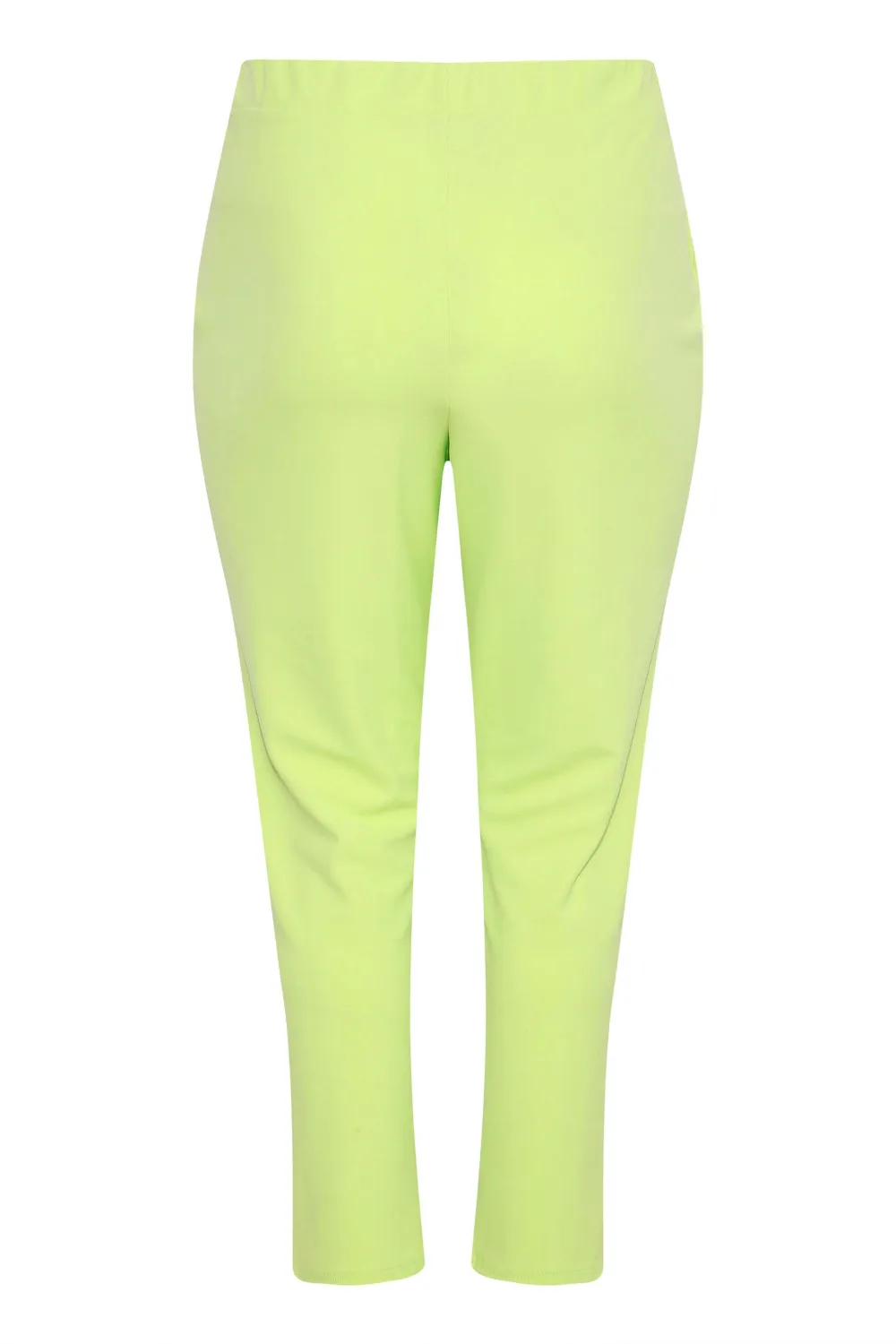 YOURS Curve Lime Green Split Hem Stretch Tapered Trousers